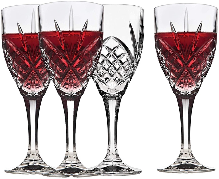 Shannon Crystal by Godinger Dublin Crystal Goblets- Set of 4