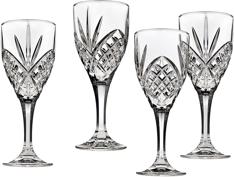 Shannon Crystal by Godinger Dublin Crystal Goblets- Set of 4