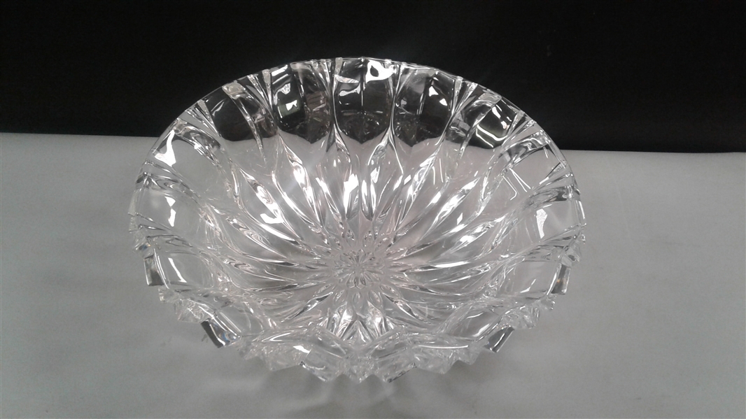 Celebrations by Mikasa Blossom Crystal Centerpiece Bowl, 13.5-Inch