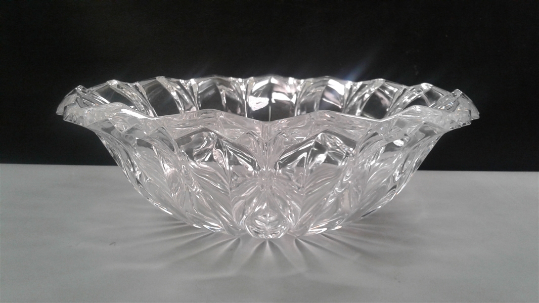 Celebrations by Mikasa Blossom Crystal Centerpiece Bowl, 13.5-Inch