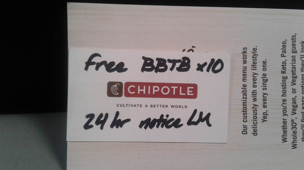 Party Box of Ten Burritos from Chipotle in Medford, Oregon