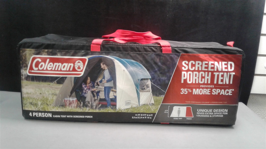 Four Person Coleman Cabin Tent with Screened Porch  