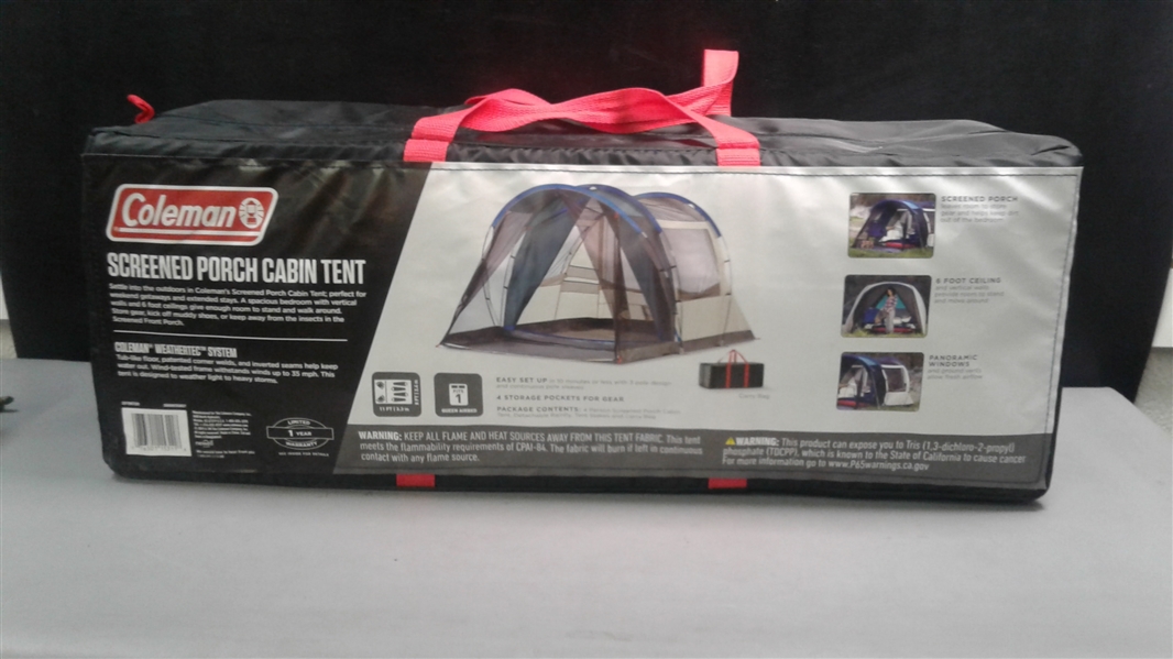 Four Person Coleman Cabin Tent with Screened Porch  