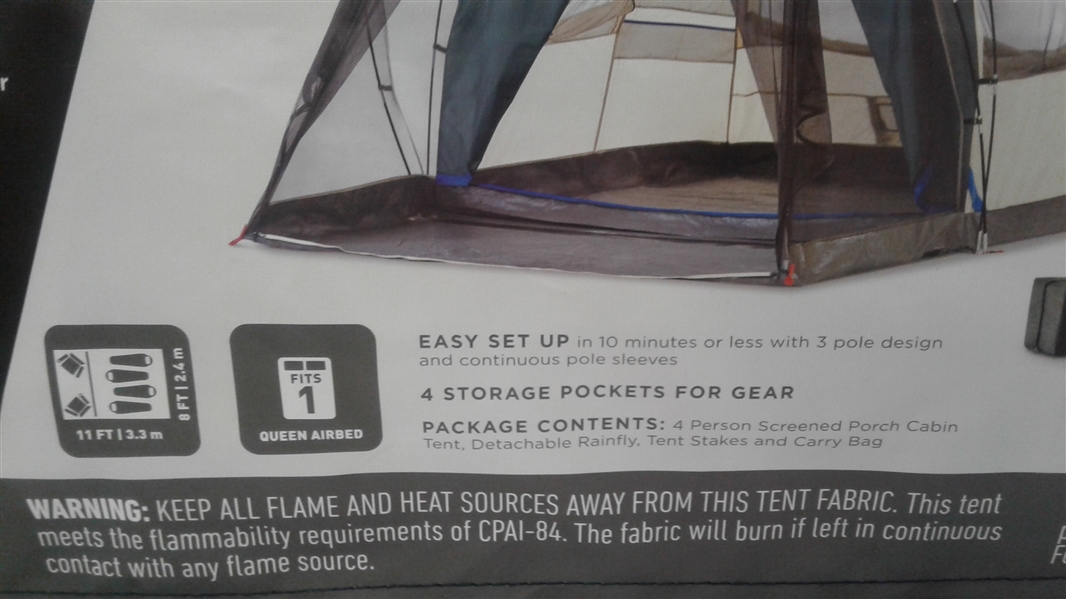 Four Person Coleman Cabin Tent with Screened Porch  