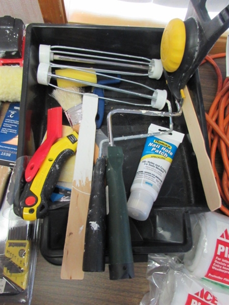 EXTENSION CORDS,PAINTING SUPPLIES AND SMALL TOOL SET