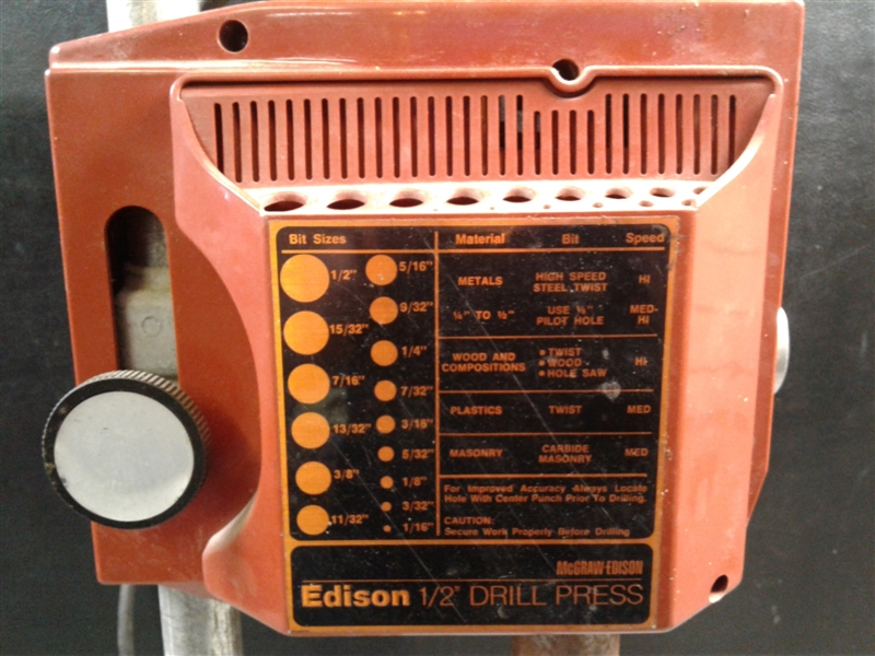 EDISON 1/2 BENCH TOP DRILL PRESS