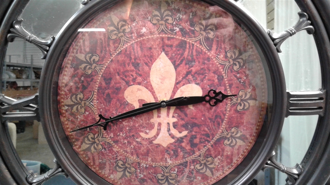 Large Fleur De Lis Wall Clock