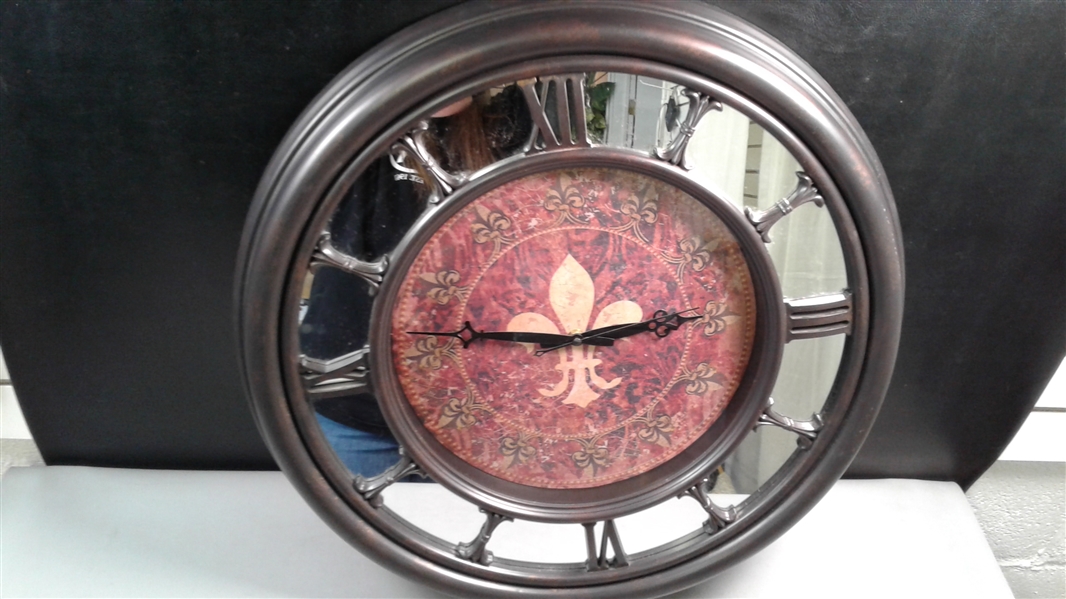 Large Fleur De Lis Wall Clock