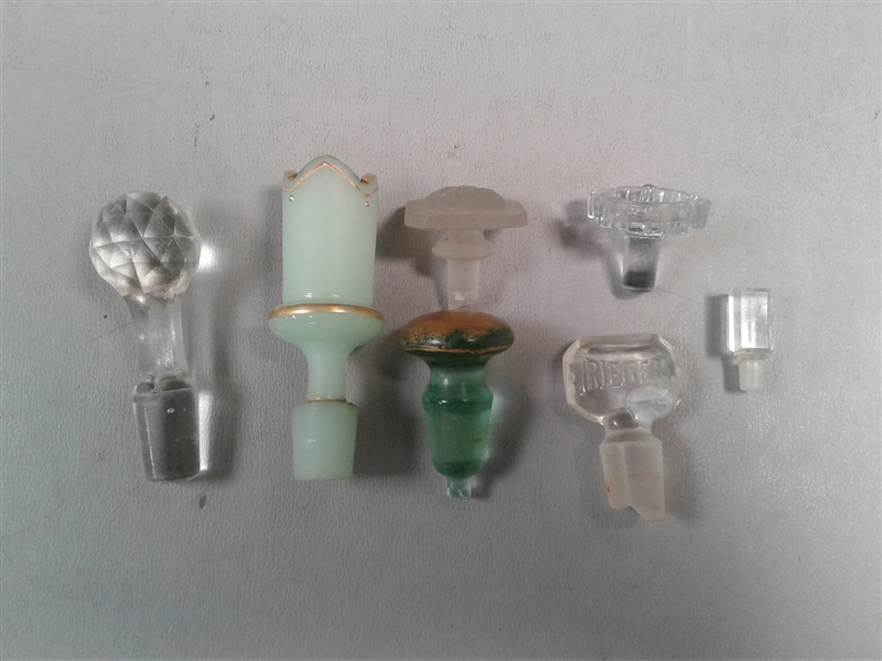 9 Vintage Perfume Bottles 7 Glass Perfume Stoppers 