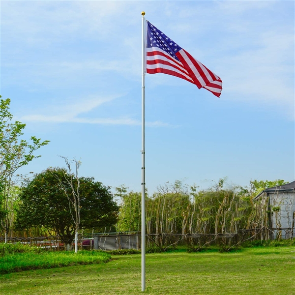 Wevalor 16' Telescoping Flag Pole Kit