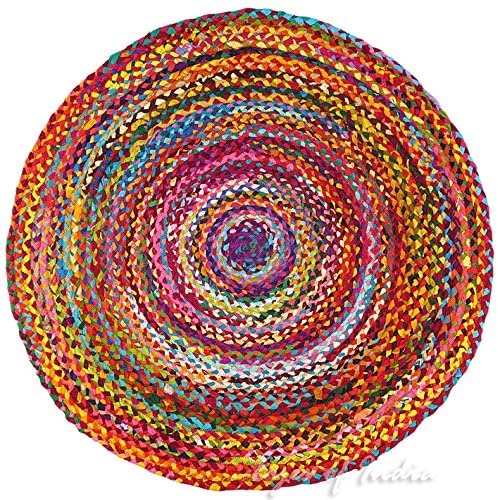 6' Round Woven Rag Rug