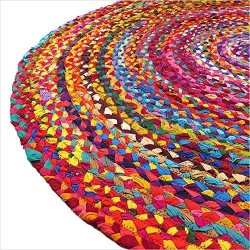 6' Round Woven Rag Rug