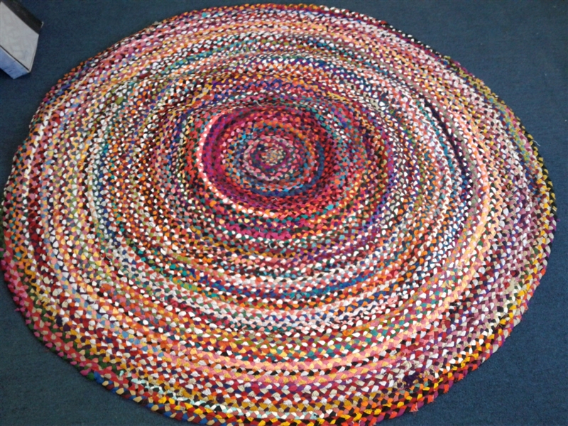 6' Round Woven Rag Rug