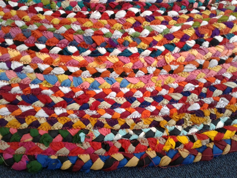 6' Round Woven Rag Rug