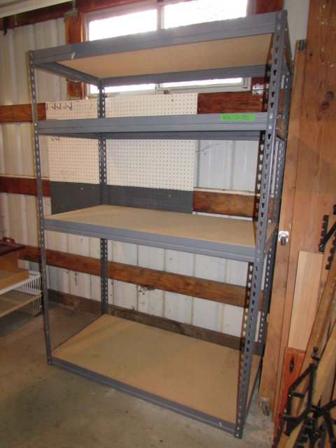 Lot Detail - 4 SHELF HEAVY DUTY SHOP SHELVING UNIT