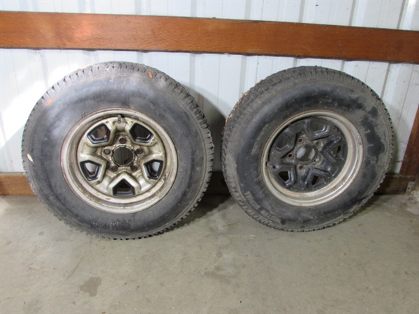 P205/75R14 STUDDED TIRES MOUNTED ON WHEELS