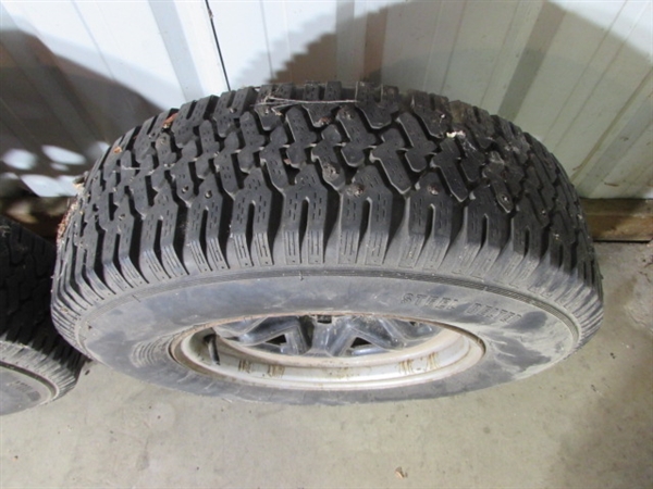 P205/75R14 STUDDED TIRES MOUNTED ON WHEELS