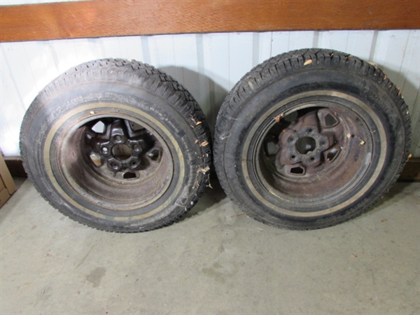 P205/75R14 STUDDED TIRES MOUNTED ON WHEELS