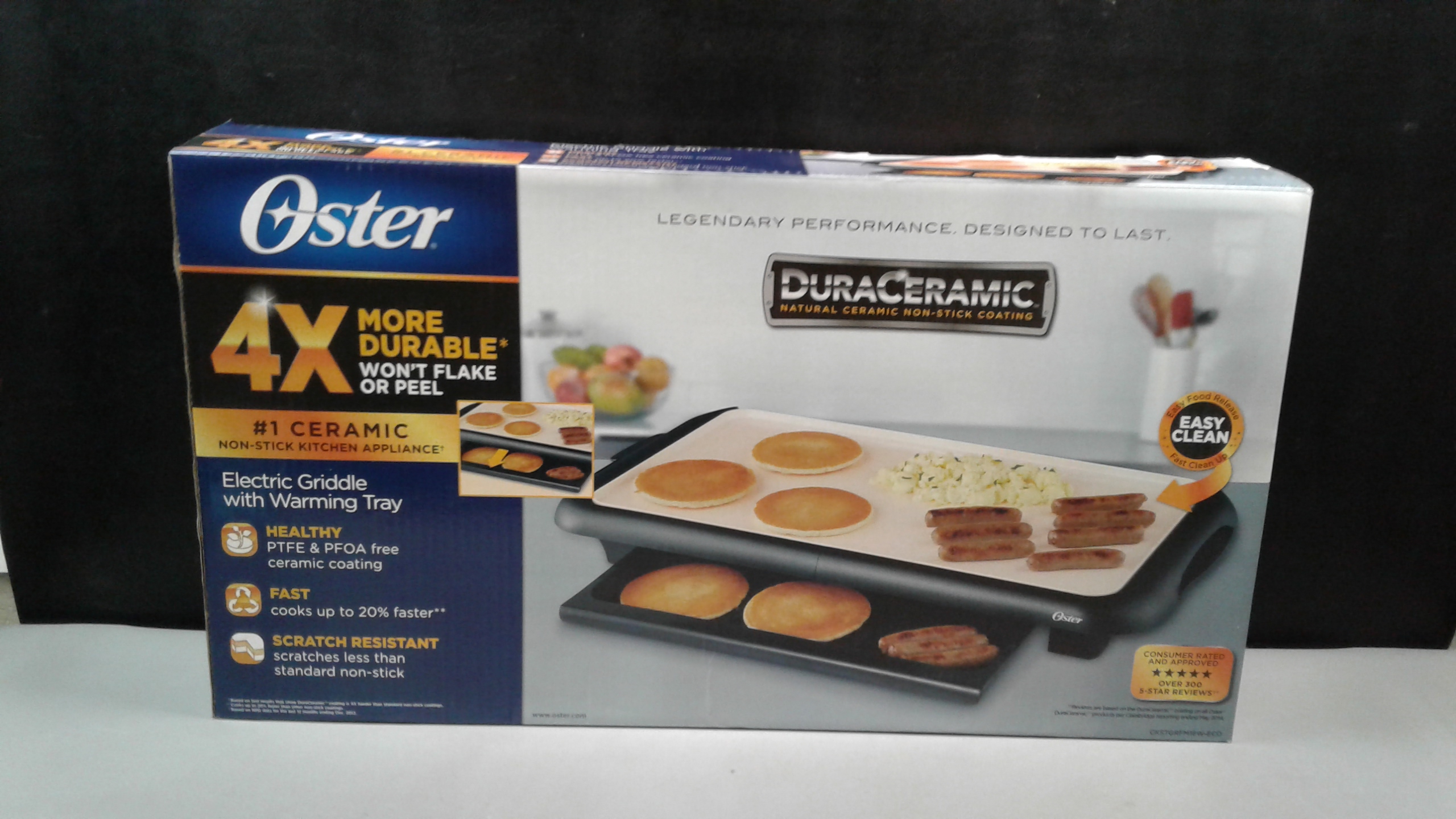 Lot Detail Oster DuraCeramic Electric Griddle with Warming Tray