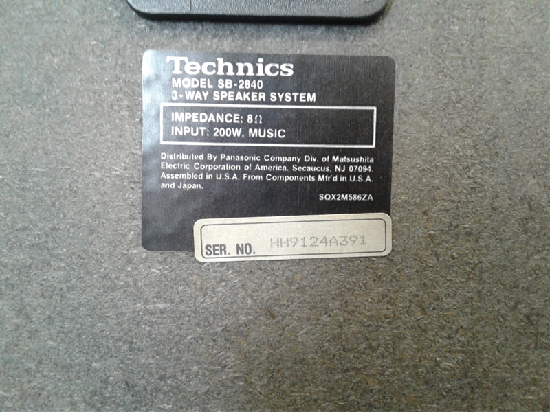 Technics 3-Way Speakers 