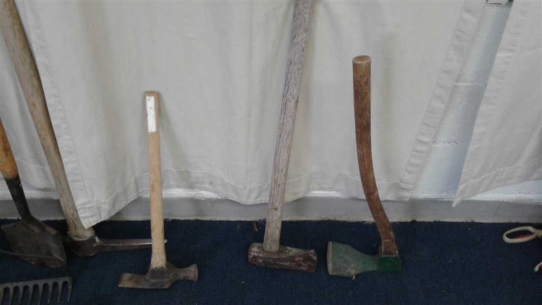 Yard Tools: Rake, Pickaxe, Axes, Maul, Etc