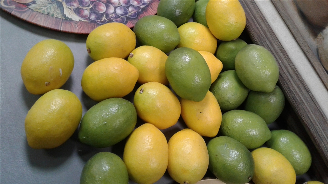 Vintage Handcrafted Japanese Plate, Harry & David Platter, Lemons/Limes, & Oil Painting