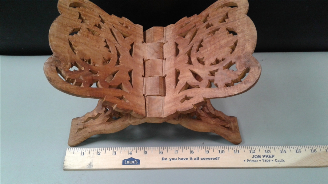 Indian Hand Carved Folding Book Holder