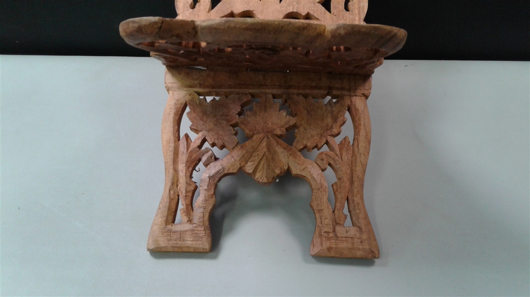 Indian Hand Carved Folding Book Holder