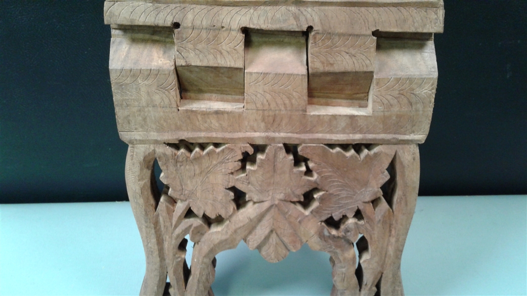 Indian Hand Carved Folding Book Holder