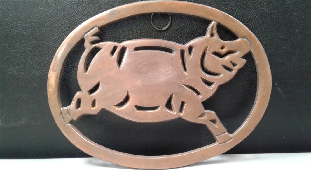 Solid Copper Pig Trivet