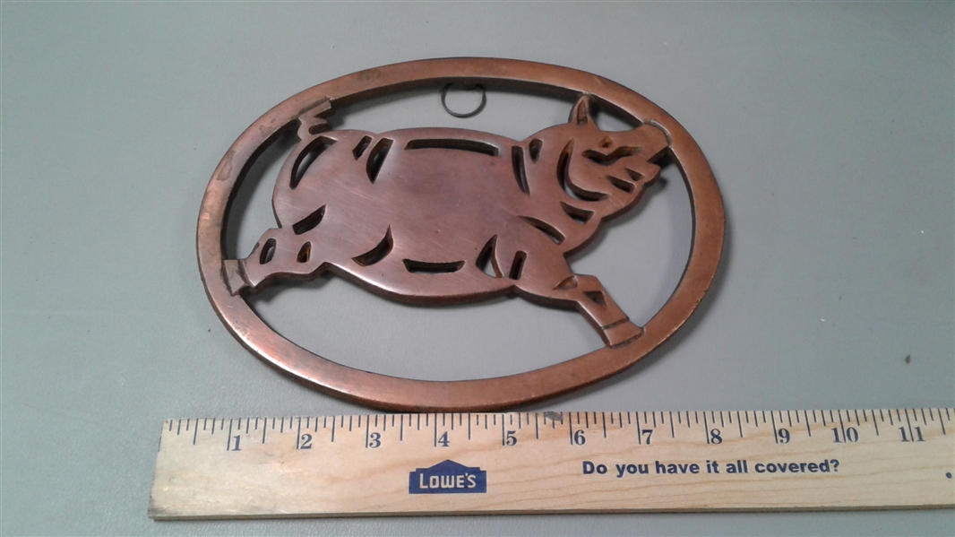 Solid Copper Pig Trivet