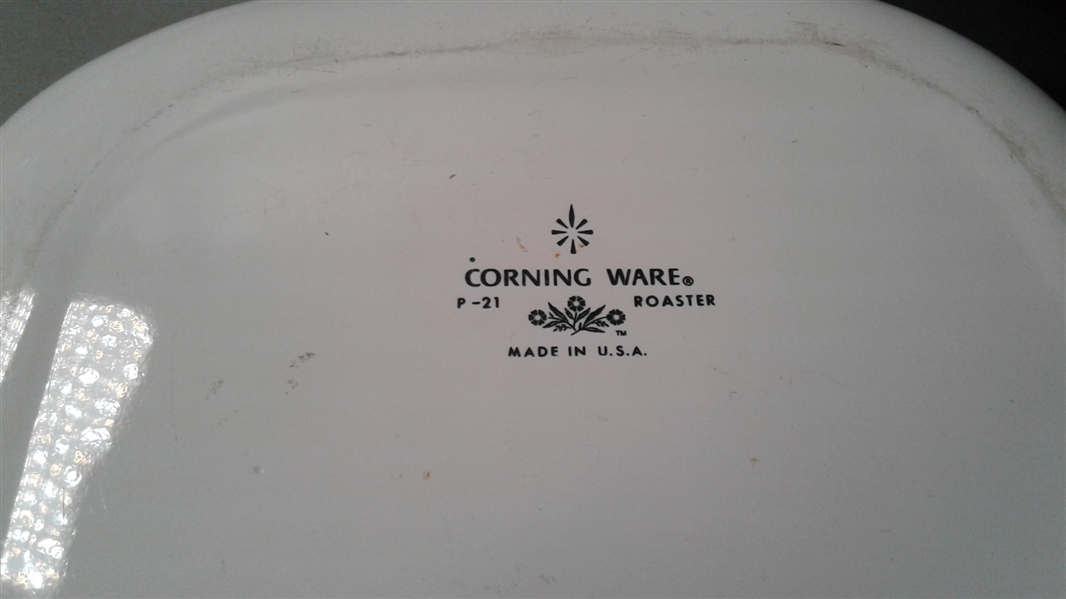 Vintage Corning Ware Cornflower Blue 15 Rectangular P-21 Roaster