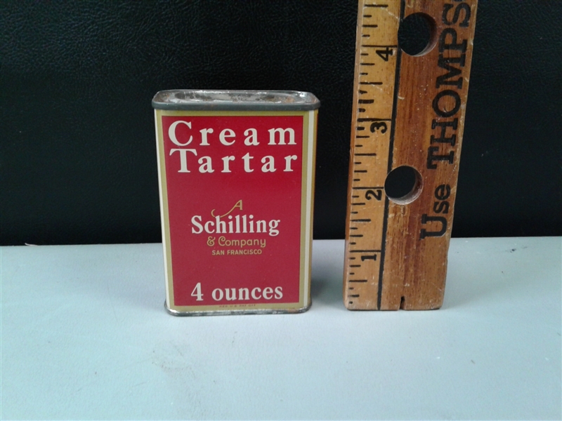 Vintage Schilling Spice Tins And Blue Stilton Cheese Container  