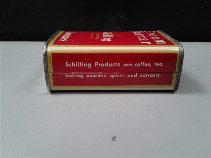 Vintage Schilling Spice Tins And Blue Stilton Cheese Container  