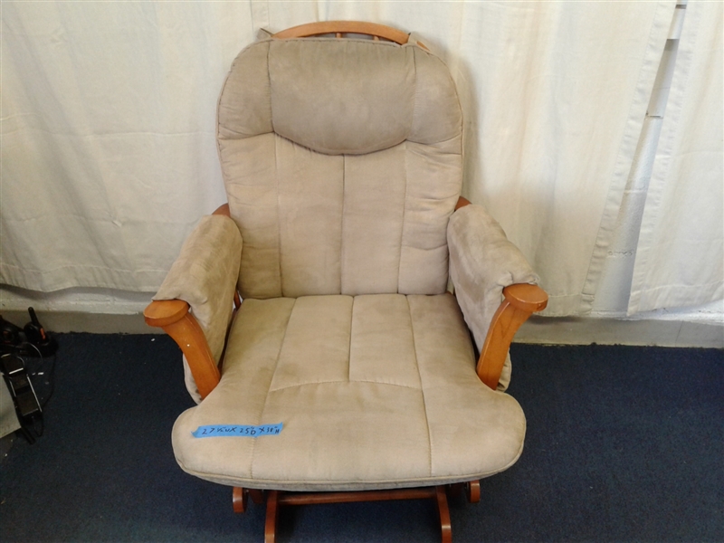 Mocha Microfiber Cushion Glider Chair and Ottoman Set