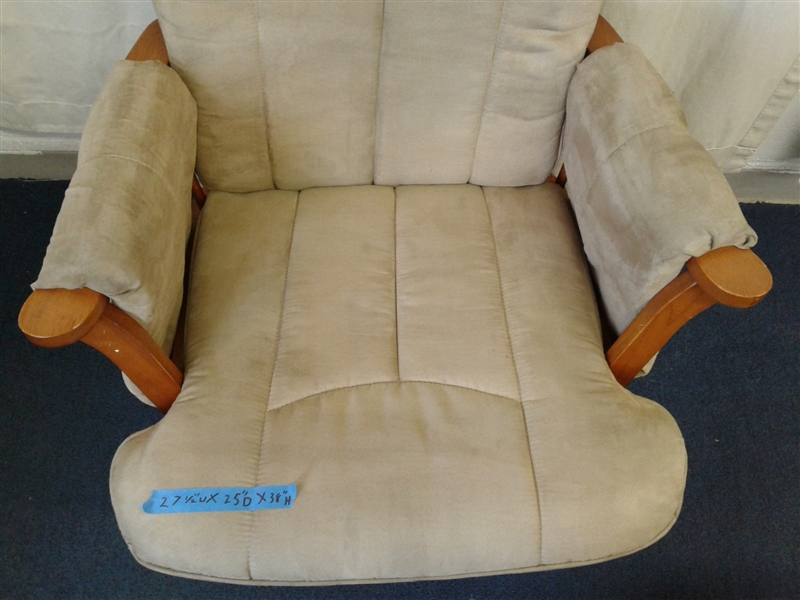 Mocha Microfiber Cushion Glider Chair and Ottoman Set