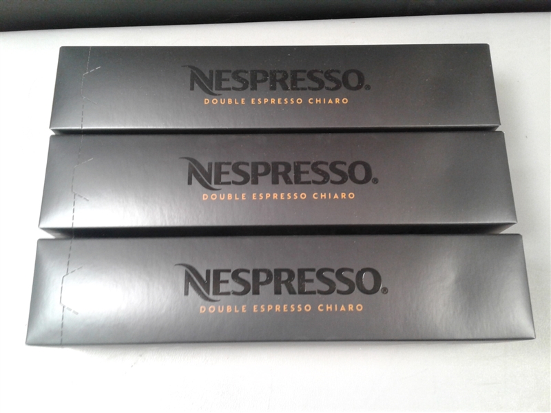 Nespresso Capsules VertuoLine, Double Espresso Chiaro, Medium Roast Espresso Coffee, 30 Count Coffee Pods