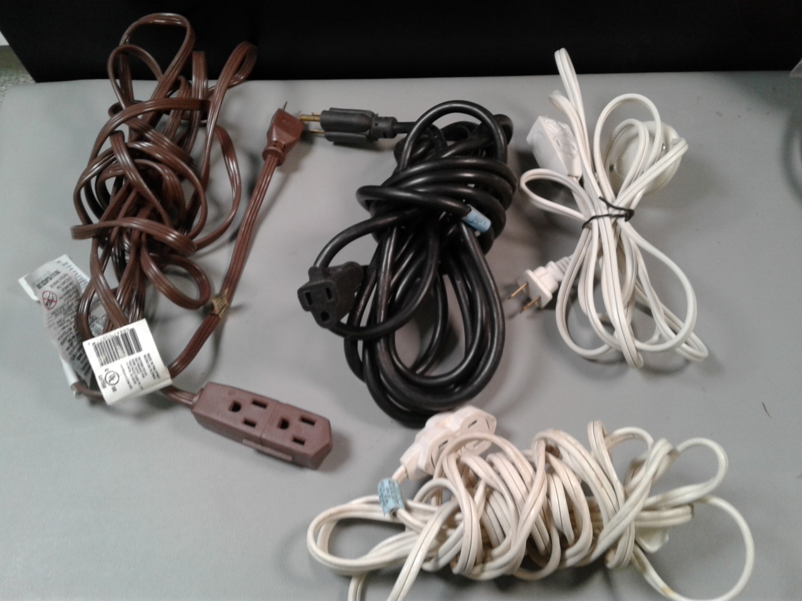 Lot Detail - Outlets, Two Power Strips, Extension Cords