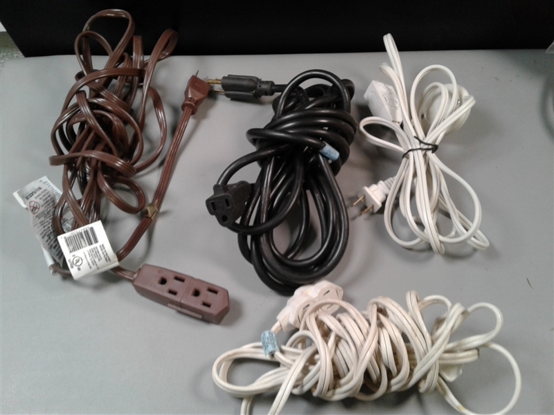 Outlets, Two Power Strips, Extension Cords  