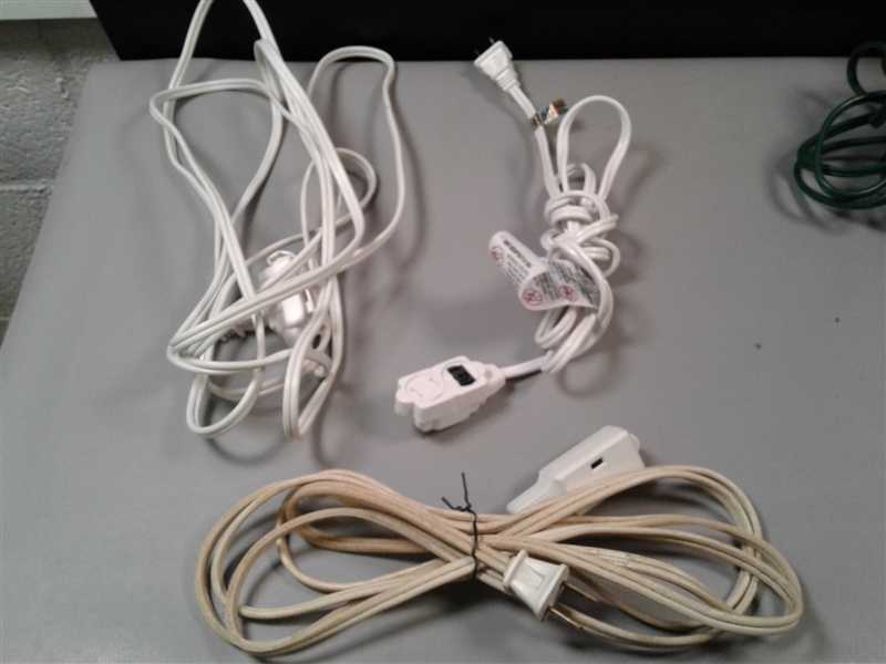 Outlets, Two Power Strips, Extension Cords  