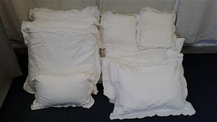 Variety of Pillows with Vintage Cases