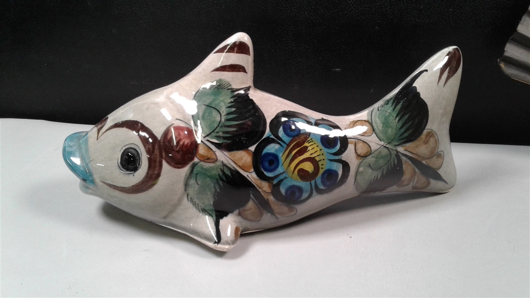 Ceramic Fish, Tile, Window Charm, and Folding Fan
