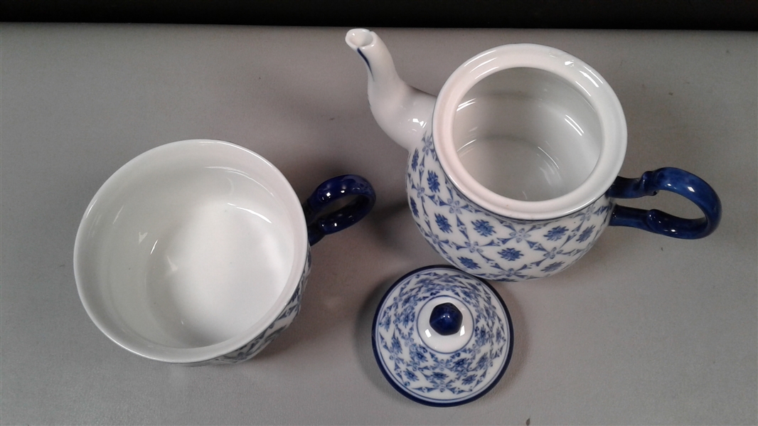 Harry & David Teapot & Cup, Chinese Bowls & Lids, Ashtrays