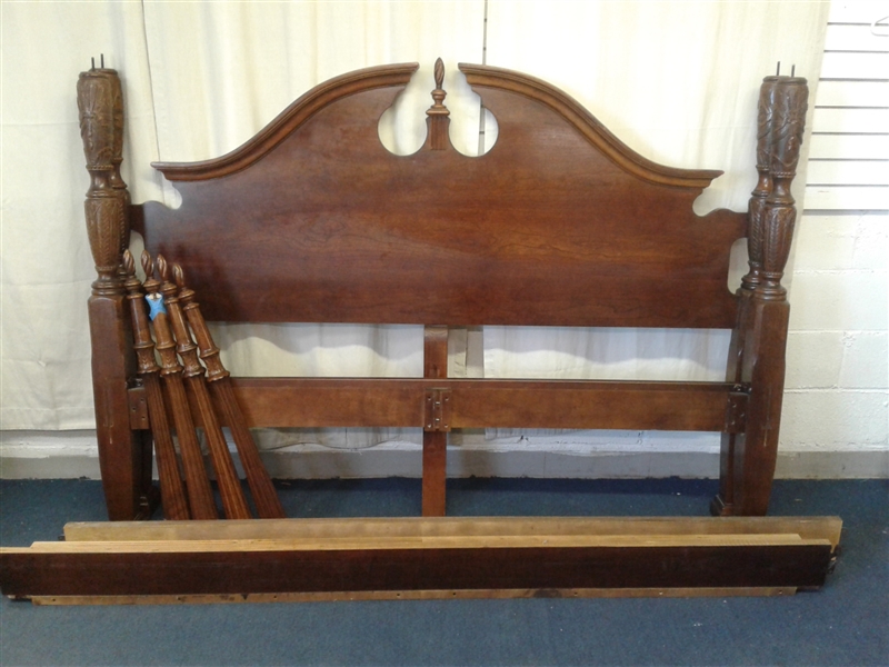 Carved Mahogany California King Size Poster Bed Frame