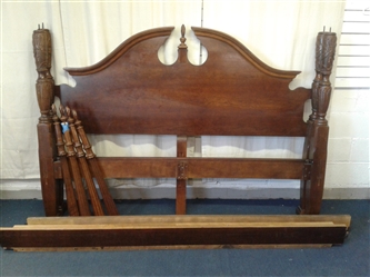 Carved Mahogany California King Size Poster Bed Frame