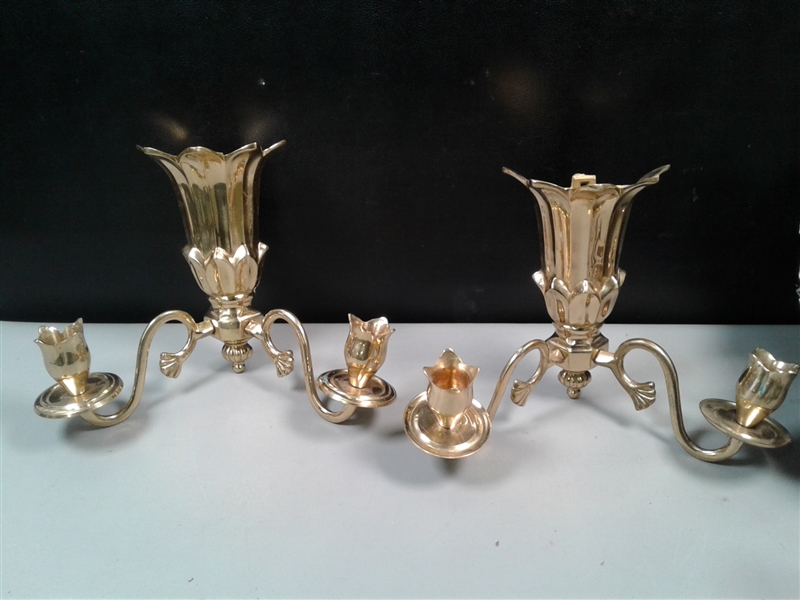 Brass Sconces, Candle Holders, Brass Ashtray etc.