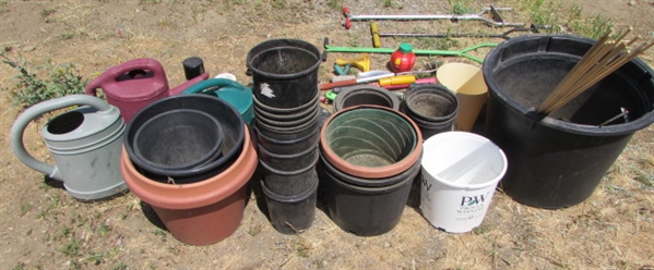 Gardening Tools, Planters, Watering Cans, etc.