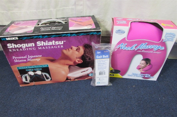 Shogun Shiatsu Kneading Massager, Neck Pillow, & Gait Belt