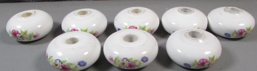 8 Porcelain/Ceramic floral Knobs.