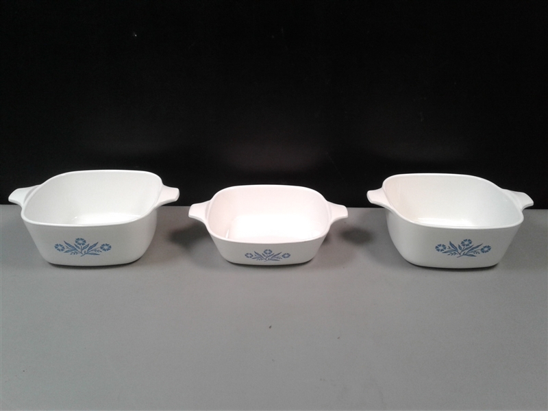 Discontinued Cornflower-Blue Corningware- 3 Pcs